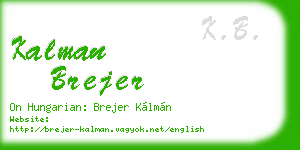 kalman brejer business card