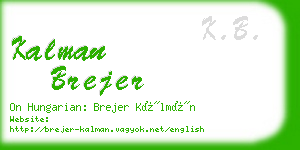 kalman brejer business card